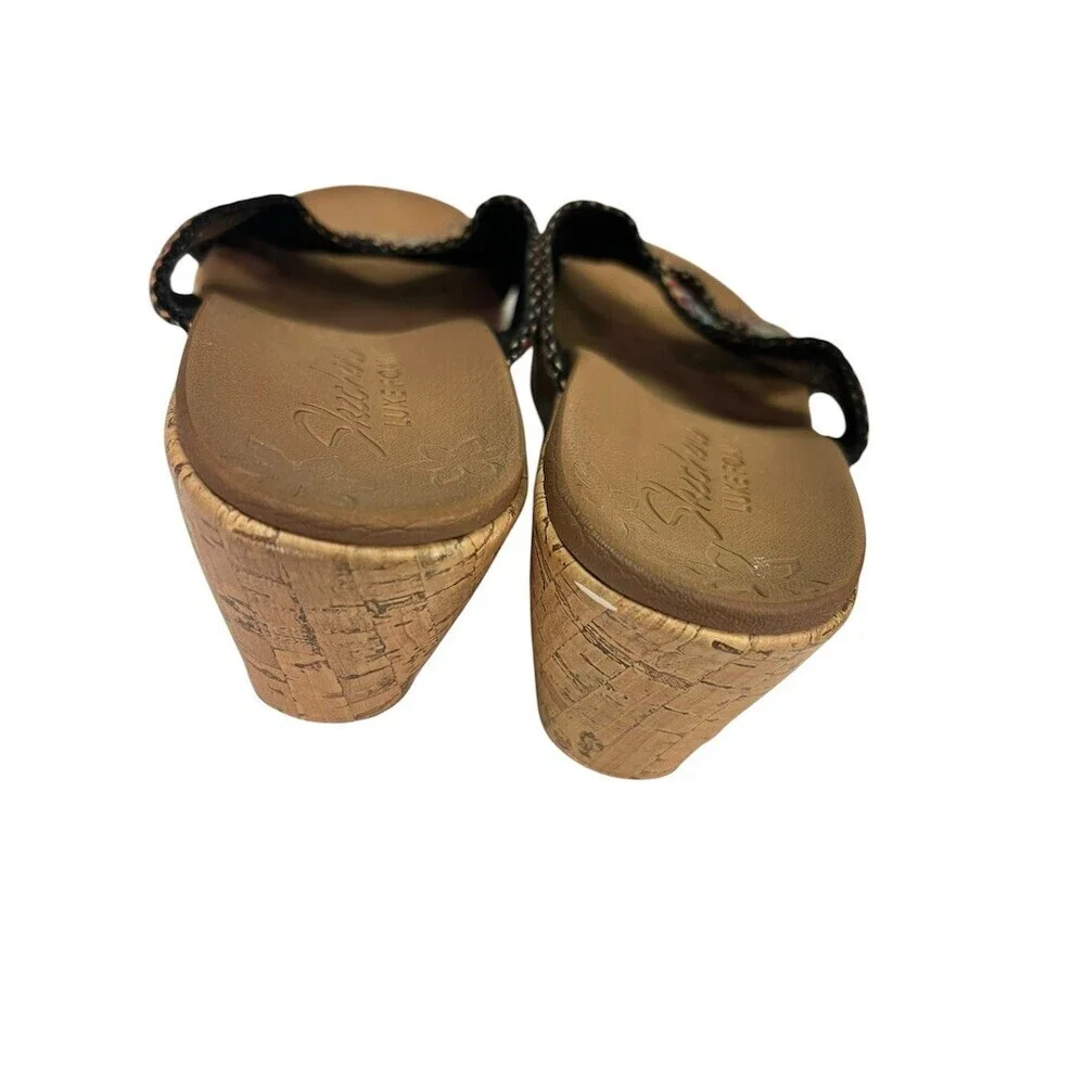 Skechers Cali Beverlee Delighted Wedge Slide Sandals Multicolor Womens 10